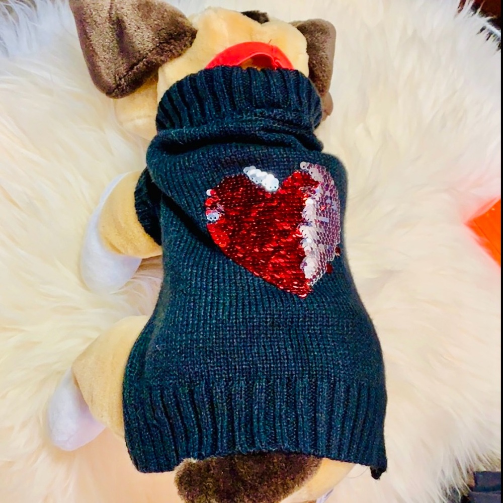 SALE!!! Valentine Dog sweater dog coat sequin